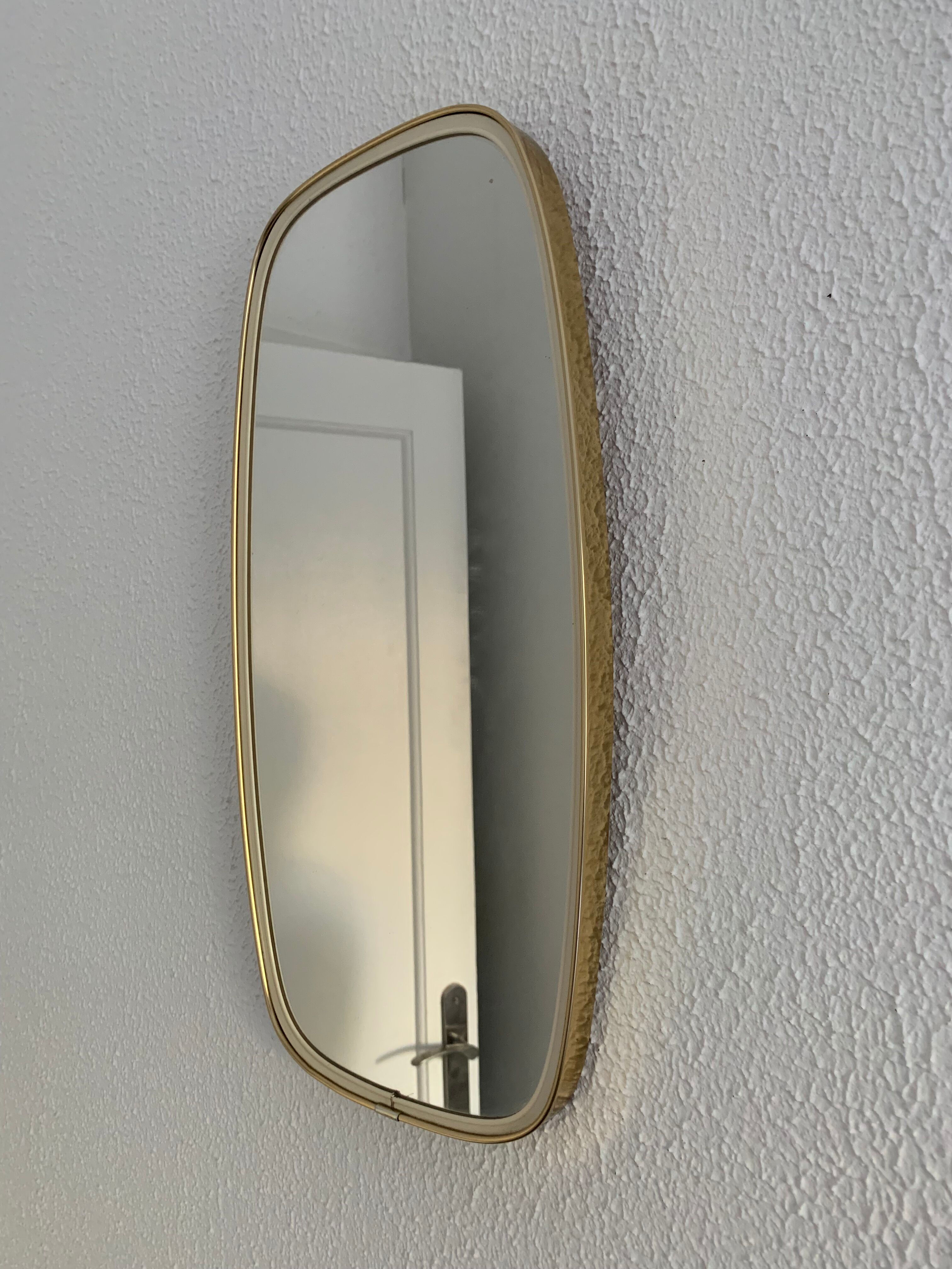 Vintage mirror 1960 asymmetrical mirror - 46 x 24 cm
