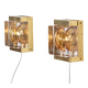 Pair of 2 vintage Danish wall sconces Vitrika Maritim from the 1960s.
