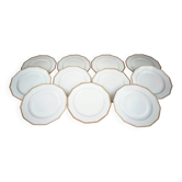 Lot de 11 assiettes plates en porcelaine de Limoges Maison Lanternier & C.