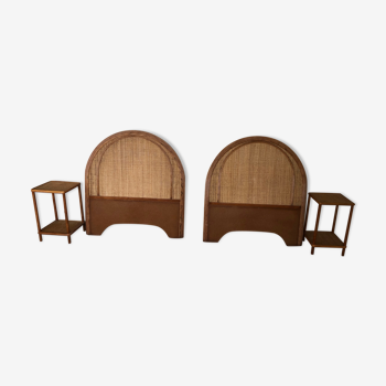 Pair of headboards with bedside tables