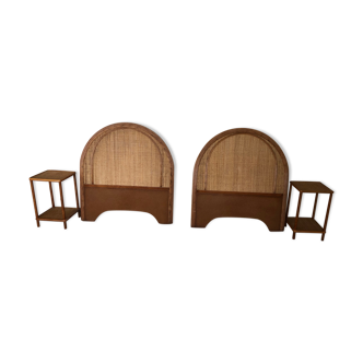 Paire de têtes de lit avec tables de chevet