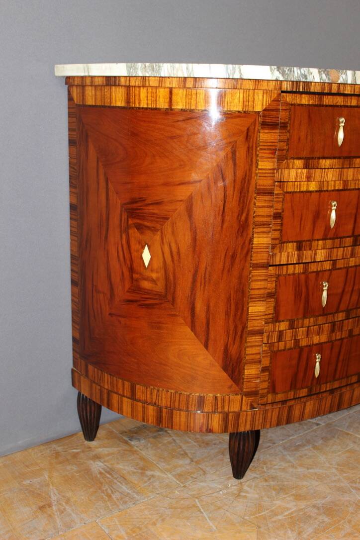 Art Deco half-moon chest of drawers circa 1925