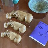 Mid-century Set of 3 ceramic hippos, Zaccagnini Italy 1950s