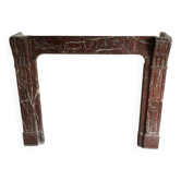 Old Louis XV red marble fireplace