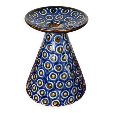 Vase allemand de style mid-century moderne avec motif de paon