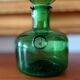Carafe, decorative emerald green glass bottle Empoli - 1960s