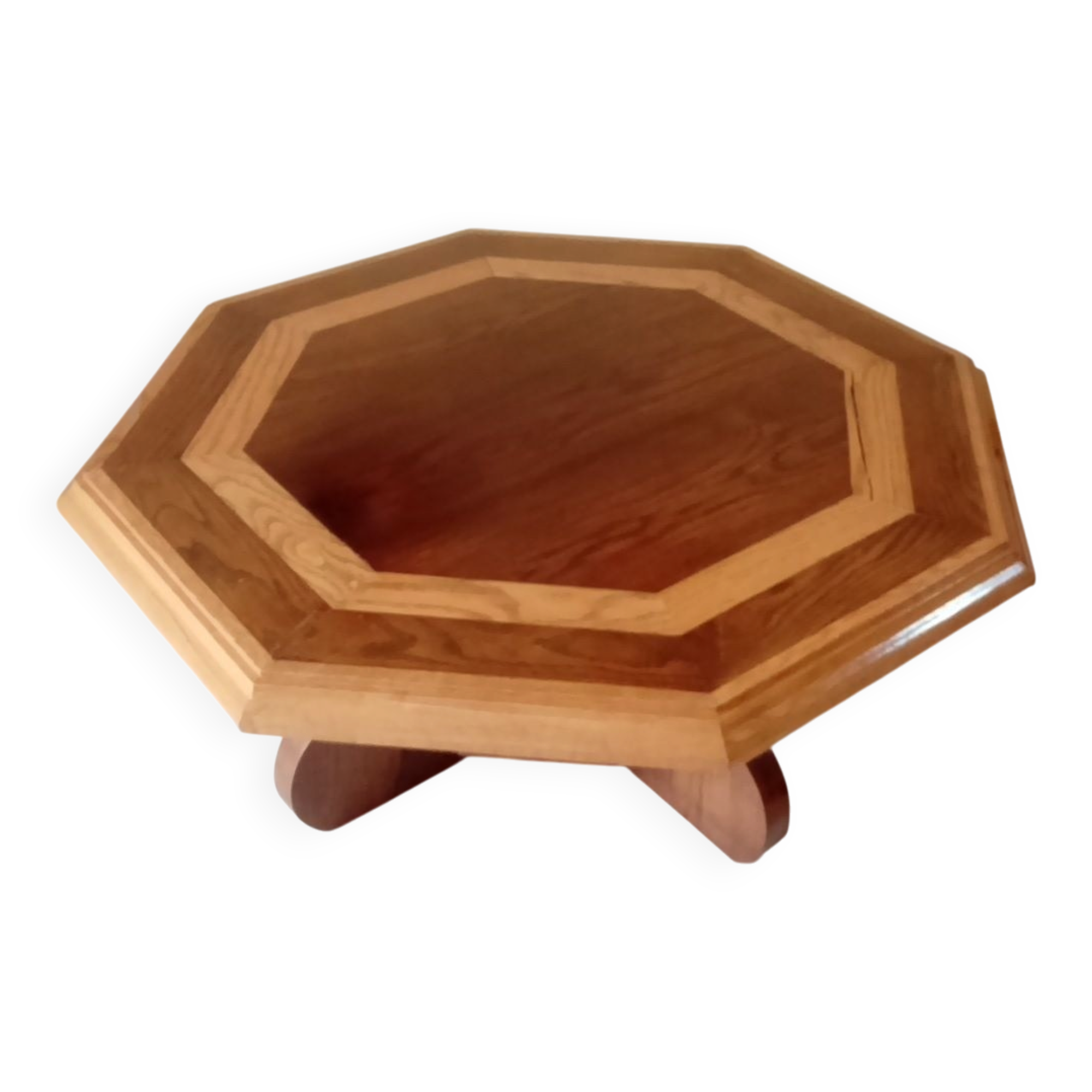 Octagonal oak coffee table