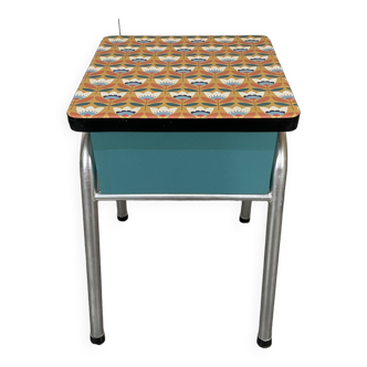 Tabouret coffre Formica vintage