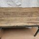 Folding workshop table in teak and wrought iron