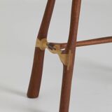 Contemporary handcrafted stool / end table in solid oak and ash wood