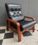 Set of two Danish teak and leather chairs by HS Denmark 1970s