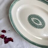 Oval serving dish, antique earthenware from Creil and Montereau.