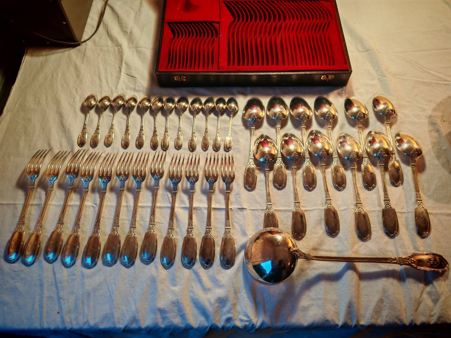 Silver-plated cutlery set, 1900