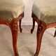 Lot 2 old Louis XV style carved solid walnut chairs late 19th century