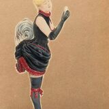 Belle époque watercolor drawing, signed P.Cartier, 1867