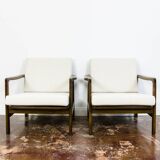 Pair of beige mid century armchairs b7522 by zenon bączyk, 1960's