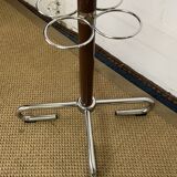 Industrial coat rack in chrome metal