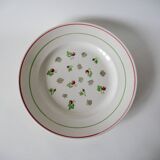 Plat rond digoin sarreguemines rose et vert 1940