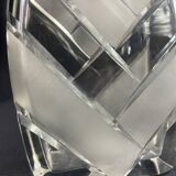 Art Deco design crystal bottle with solid silver Minerva frame