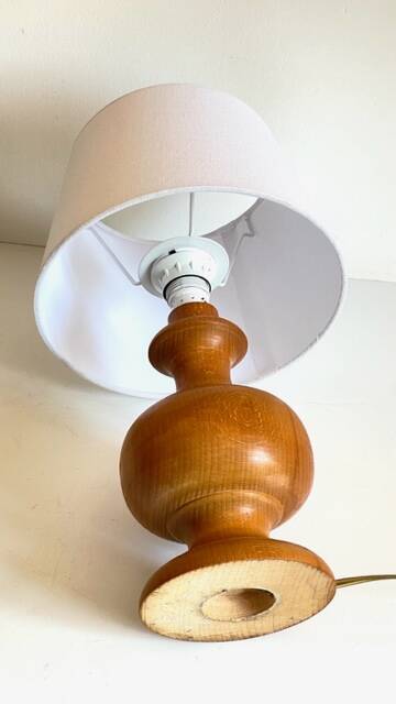 Vintage turned wooden lamp