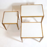 Three walnut side tables from the 60s