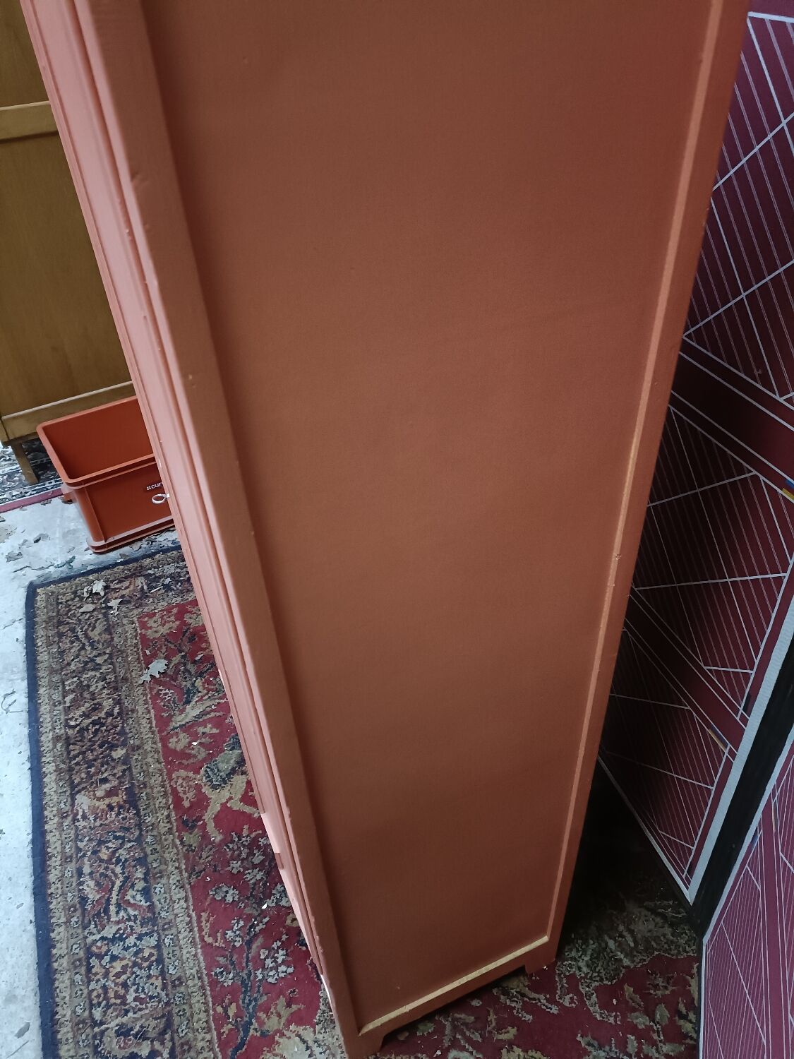 Vintage two-door cabinet with shelves