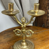 Mermaid-shaped chandelier in bronze