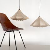 Pair of Italian Designer Cocoon Pendant lights original from the 1960s