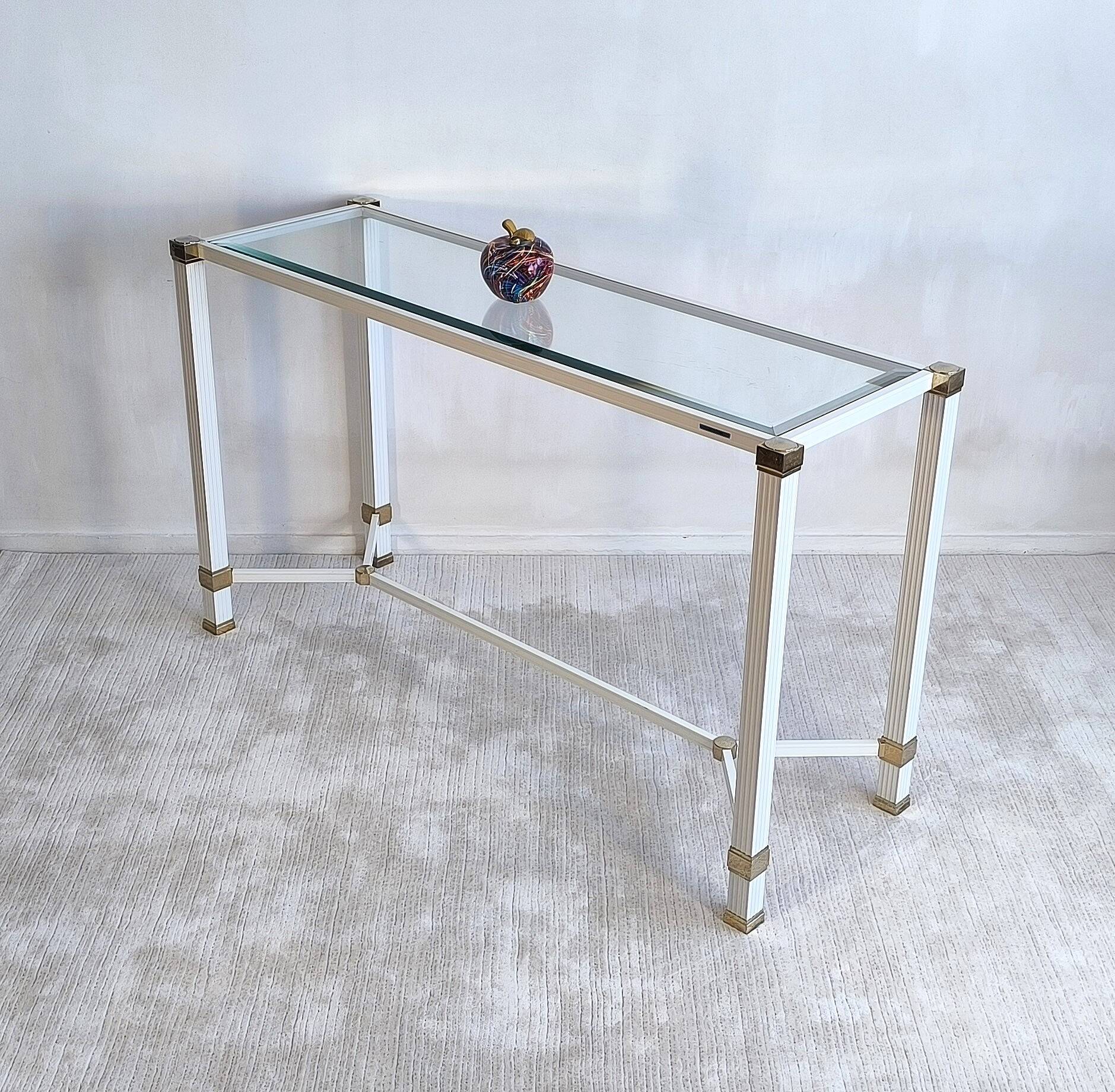 Iconique console à entretoise signée Pierre Vandel Paris