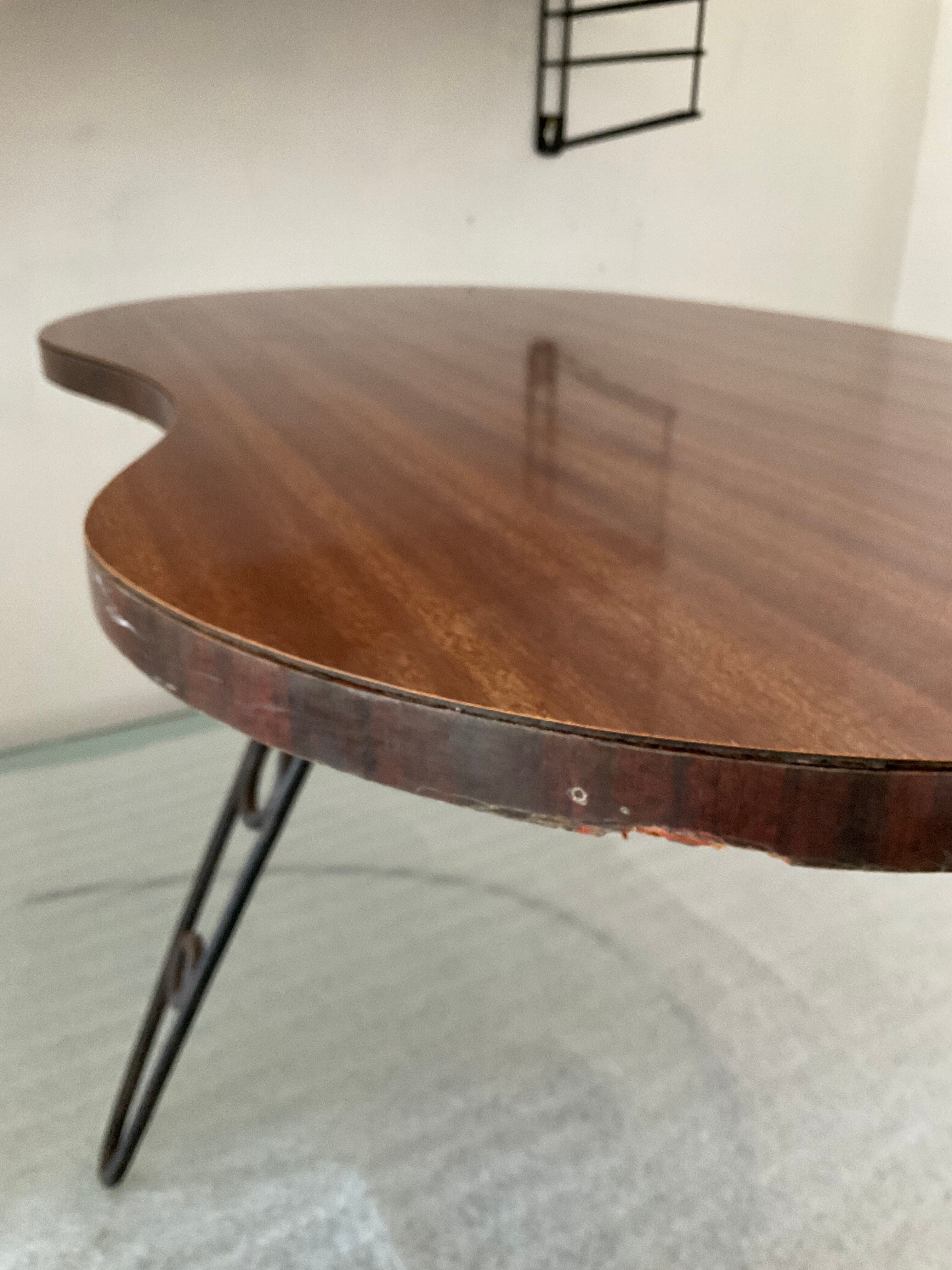 Free-form tripod coffee table from the 50s and 60s