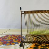Vintage record holder in gold metal - for 50 vinyls