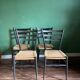 Chaises 1950 en bois et corde