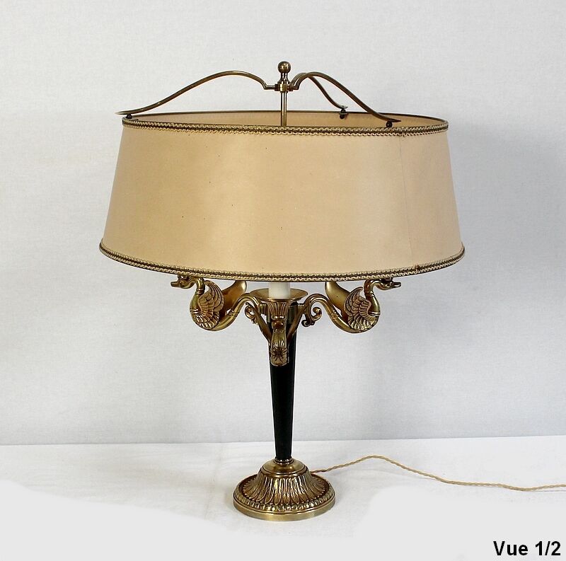 Golden brass lamp, empire style - early twentieth century
