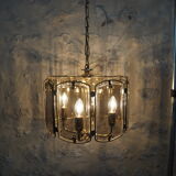 Suspension in smoked glasses – octagonal shape – 4 lights.
