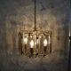 Suspension in smoked glass – octagonal shape – 4 lights.