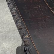 Banc en châtaignier et fer sculpté de la Renaissance espagnole du XIXe siècle