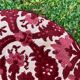 Fringed velvet pouf