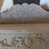 Wall console shelf empty pocket patinated linen