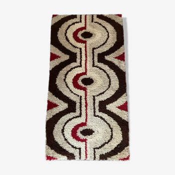 Tapis en laine 130x70 des années 70