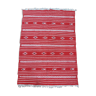 Tapis rouge et blanc style berbère fait main 100x138cm