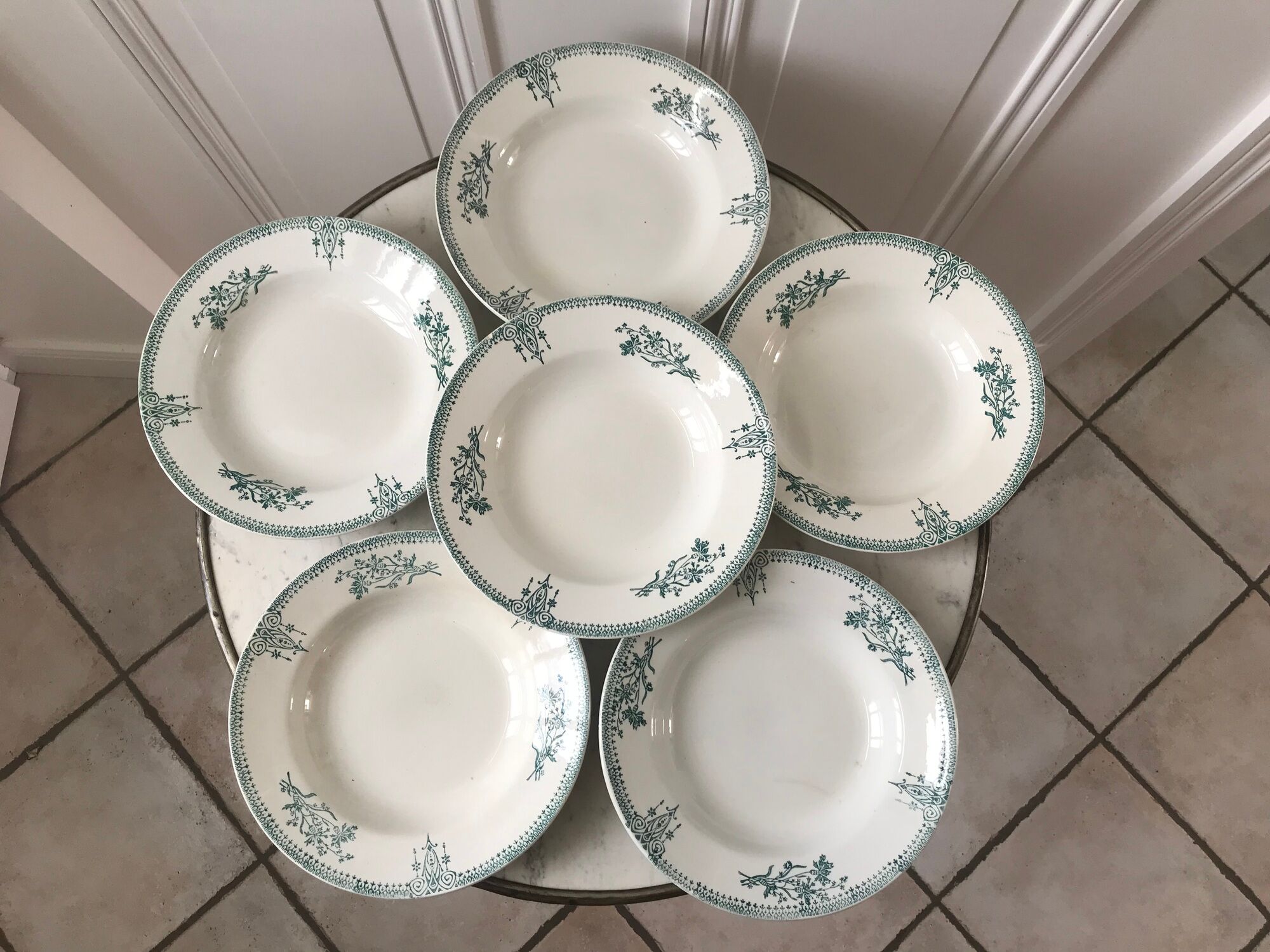 Lot of 6 hollow plates terre de fer saint-amand xixth