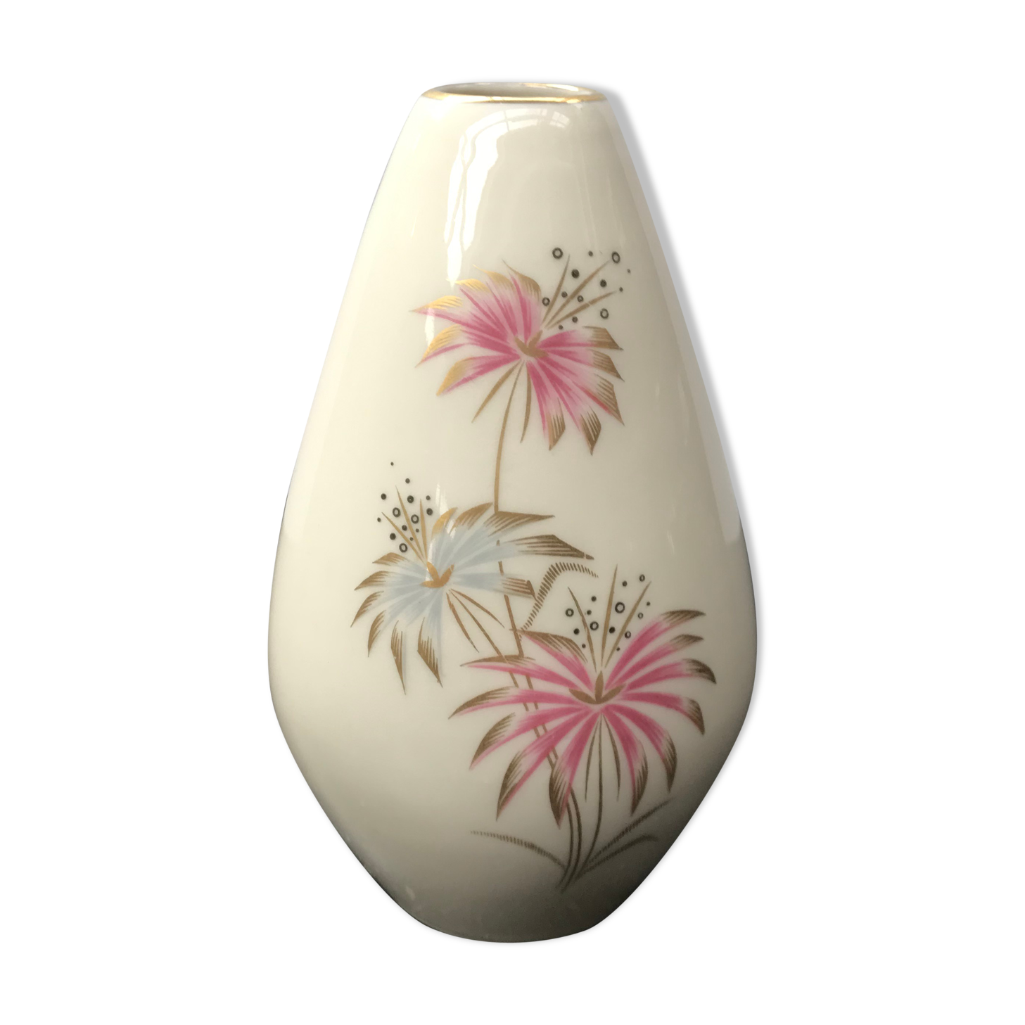 Ancien vase soliflore Bavaria porcelaine blanche