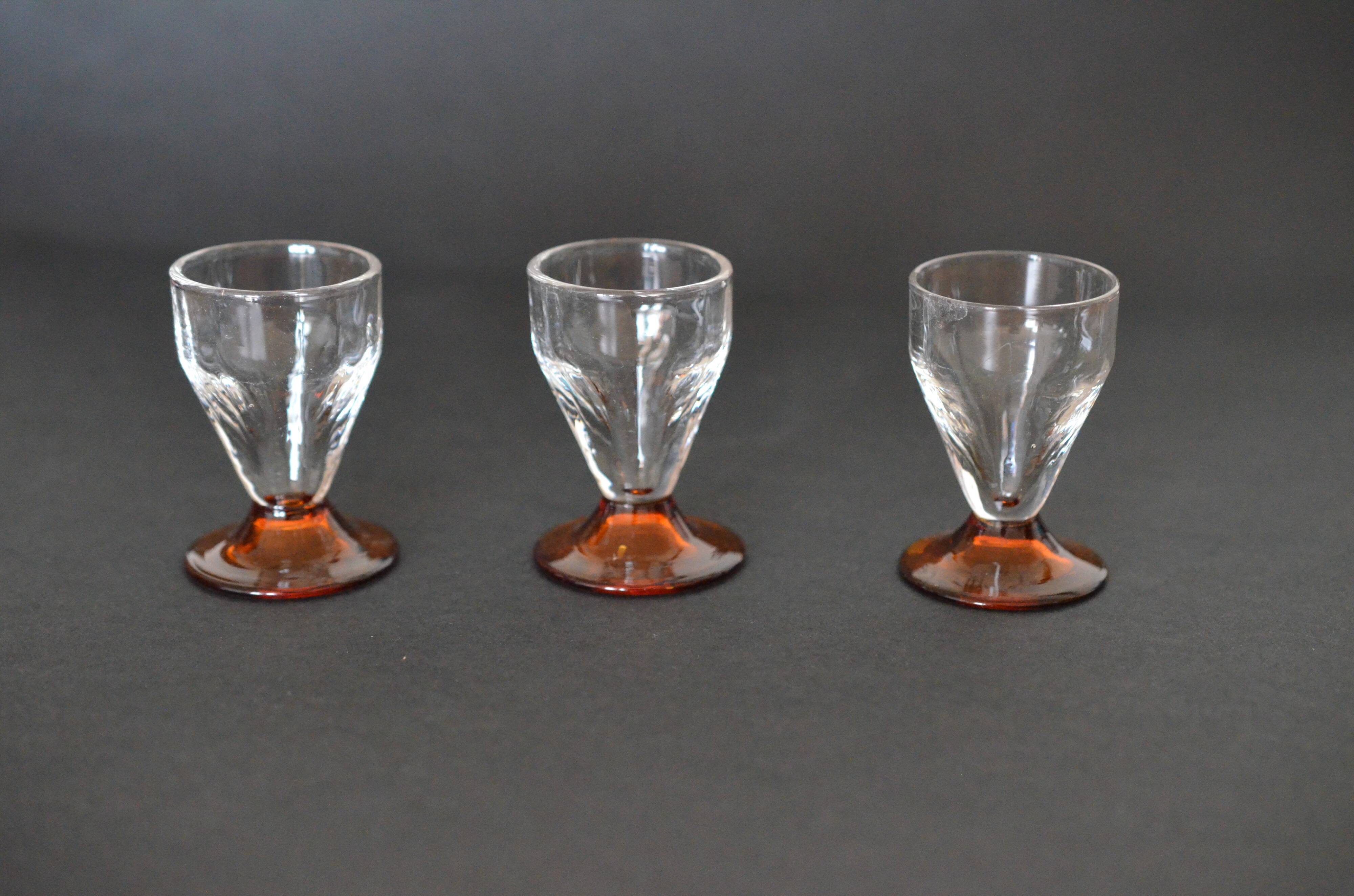 3 small vintage shot glasses