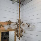 Old bronze chandelier 8 lights, 128cms h
