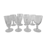 8 old blown and different foot wine glasses