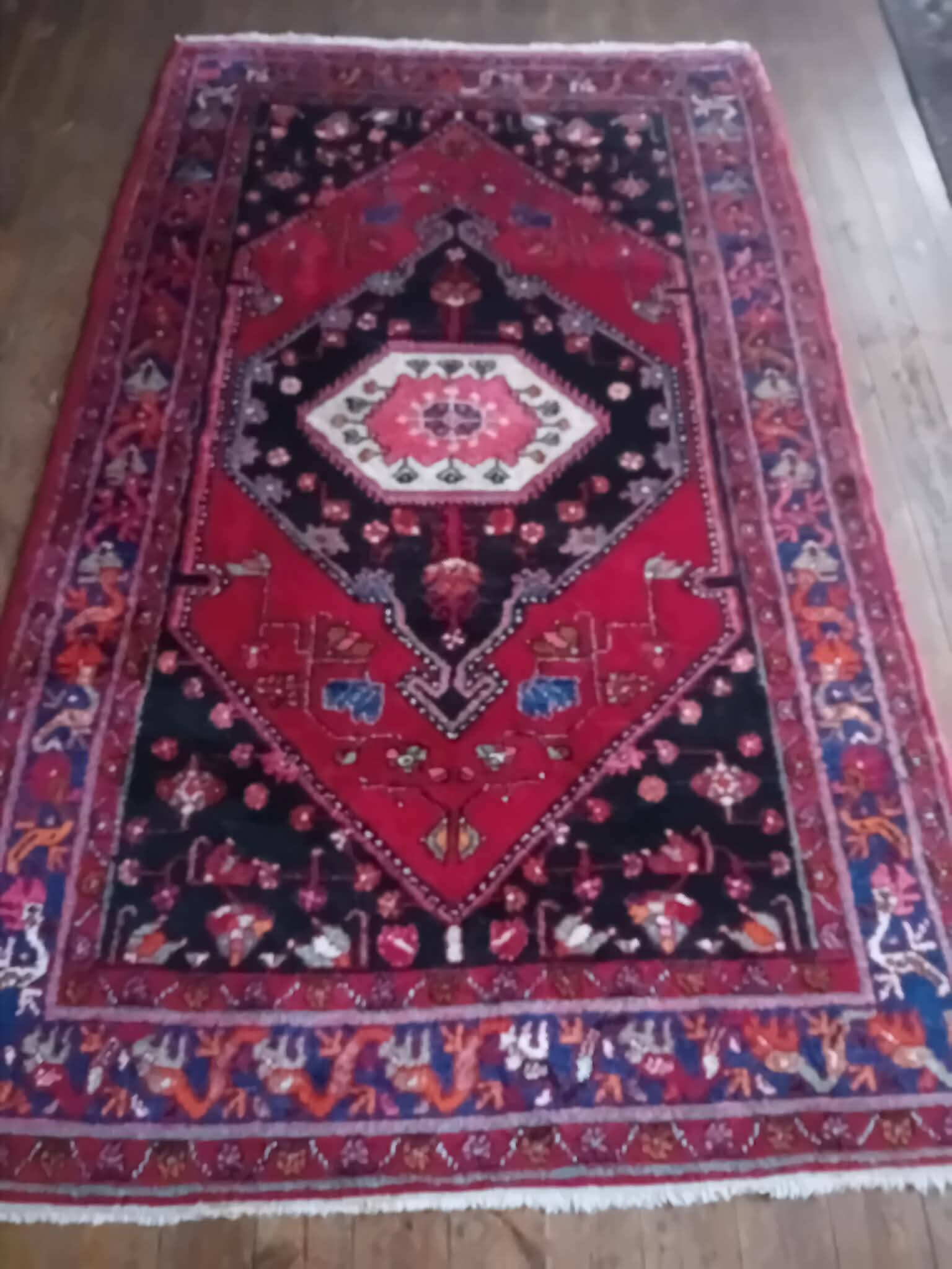 Handmade Persian Hamdan rug 235x140cm