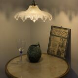 Suspension Holophane vintage diamond glass