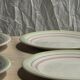 Set of 12 green and pink Italian plates