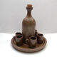 Liqueur or sake service in artisanal glazed stoneware made in France