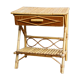 Vintage bedside table, rattan and bamboo